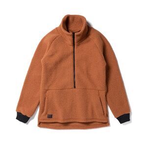 Deso Tioga Half-Zip burnt orange fleece jacket size medium